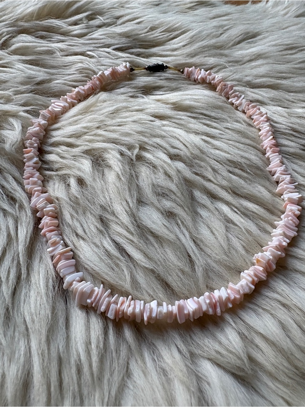 Handmade Pink Shell Chip Necklace - Vintage 1980’s